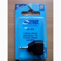 Аналоговый аудиоадаптер 3.5 mm stereo jack plug - 2X 3.5 mm stereo sockets