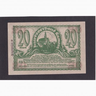 20 марок 1918г. Каменц. 020031. Германия. Отличная в коллекцию