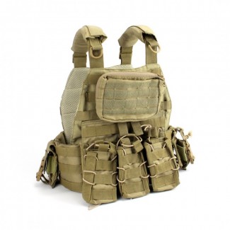 Тактическая плитоноска с подсумками (койот) Plate carrier