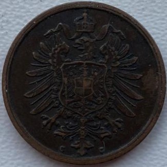 Германия 2 пфеннигa 1876 C год д1 СОСТОЯНИЕ