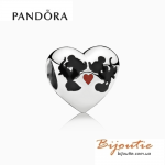 Шарм PANDORA 8213; DISNEY Minnie Mickey Kiss 791443ENMX