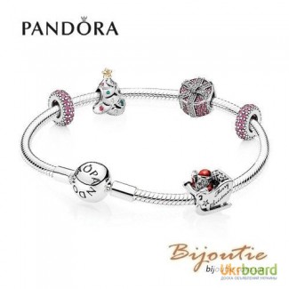 Оригинал шарм PANDORA санки санты 8213; бусина 792004CZ