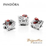 Оригинал шарм PANDORA санки санты 8213; бусина 792004CZ