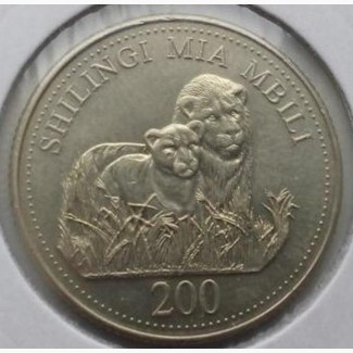 Танзания 200 шиллингов 1998 UNC ОТЛИЧНАЯ