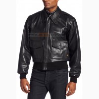 Шкіряна льотна куртка A-2 Goatskin Leather Jacket Alpha Industries (чорна)