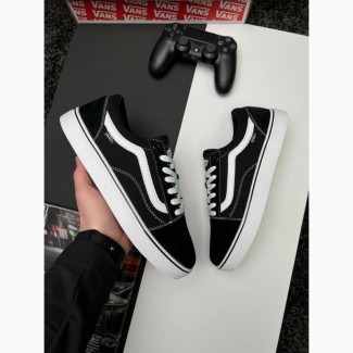 Vans Old Skool All Black White - кроссовки мужские черные