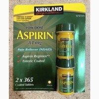 Аспірин aspirin 81mg Kirkland США 365 таблеток