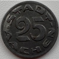 Германия 25 пфеннигов 1920 год AACHEN! СОХРАН!! СТАТУЯ ВОЛКА! д87