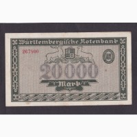 20 000 марок 1923г. 267800. Штутгарт. Германия