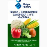 Чищення, миття, інспекція овочів, фруктів, ягід та грибів. Послуги, Житомирська обл