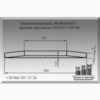 Тарельчатая пружина 180х80х8, 0х5, 0, пружина тарельчатая 218 ГОСТ 3057-90