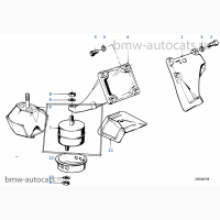 BMW 1175212, Подушка двигателя БМВ 3, (е30), М20, оригинал