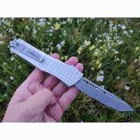 Складний автоматичний ніж otf Microtech Combat Troodon Delta Tanto сірий- проданий