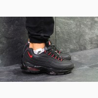 Кроссовки Nike Air Max 95 Black Red Черные зимние с мехом