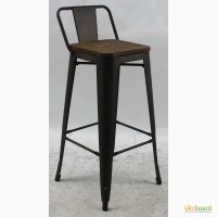 Высокий барный стул Толикс Низкий Вуд, H-76см. (Tolix Low Wood, H-76cm.) из металла купить