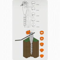 Винтовая свая грунтовая подставка земляной геошуруп винт бур для опор заборов зонтов флаги