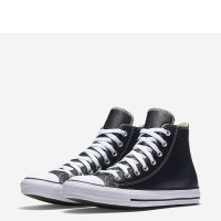 Кеды Converse All Star Чёрные Кожаные Конверсы 132170C