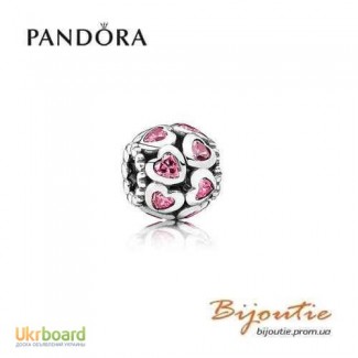 Оригинал PANDORA шарм розовые сердца 791250CZS