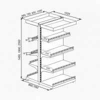 Стеллаж двусторонний для магазина в центр зала
