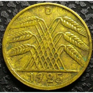 Германия 5 пфеннигов 1925 D год СОСТОЯНИЕ