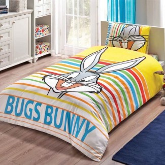 Детское постельное бакс бани кролик ПОДРОСТКОВЫЙ КОМПЛЕКТ TAC BUGS BUNNY STRIPE