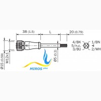 Разъем М12 с кабелем на 4 pin