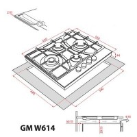 Варочная поверхность Weilor GM W 614 BL, газовая плита для кухни