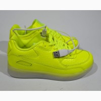 Кроссовки Clibee арт.К158 yellow neon - led подсветка с 28-35 р