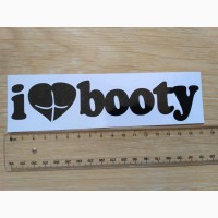 Наклейка на авто I Love Booty-Я люблю добычу Чёрная