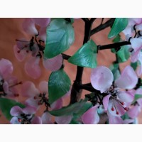 Сувенир Цветущая сакура, дерево, бонсай, цветное стекло