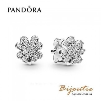 PANDORA серьги ― Сияющий клевер 297944CZ