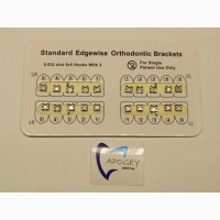 Металлические брекеты STD Edgewise SE01-02 0.022 3 крюк 20 шт