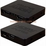 Ультратонкий сплиттер 1х2 USB-питание HDMI 1080р 1.4 до 20 метров