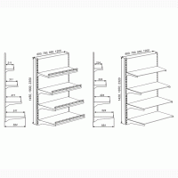 Стеллаж настенный без нижнего подиума для магазина от Торгпроект