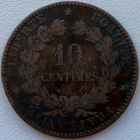 Франция 10 сантим 1896 год п222