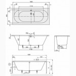 Ванна акриловая VilleroyBoch O.Novo размер 180х80 см