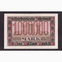 1 000 000 марок 1923г. T. 032366. Штутгарт. Германия