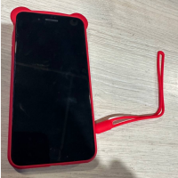 Чехол Мишка с ушками + ремешок на руку для iPhone 8 плюс 7+ red Bear Silicone Чехол