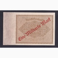 1000 марок 1922г. надп. 1 000 000 000 марок. 2AE 226182. Берлин. Германия