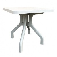 Стіл Прима квадратний вуличний білий пластик столи для кафе саду дачі хорек
