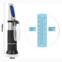Рефрактометр для виноделия сусла вина концентрации спирта и алкоголя RHW-25DATC, 2 шкалы