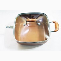 Сковорода AMPOVAR Copper Cook Deep Square Pan с фритюром и пароваркой 24 см с крышкой