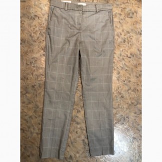 Брюки классика в клетку светлые -hm slacks regvlar waist(на талии) р евро-42 сток