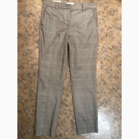 Брюки классика в клетку светлые -hm slacks regvlar waist(на талии) р евро-42 сток