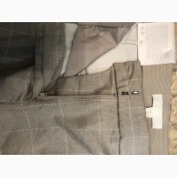 Брюки классика в клетку светлые -hm slacks regvlar waist(на талии) р евро-42 сток