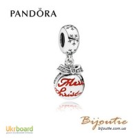 Оригинал шарм PANDORA рождествеский шар 792008CZ