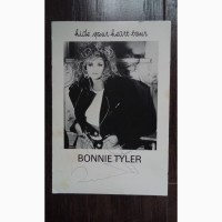 Автограф Bonnie Tyler Hide your heart tour-may 1988 Original