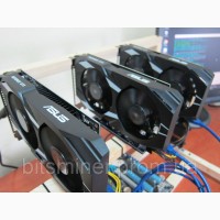 Майнинг ферма ASUS GTX 1050 TI на 3 карты