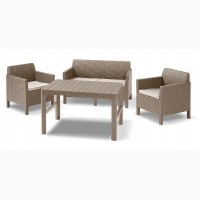 Комплект садовой мебели Chicago Set With Wicker Lyon Table Нидерланды Allibert, Keter