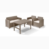 Комплект садовой мебели Chicago Set With Wicker Lyon Table Нидерланды Allibert, Keter